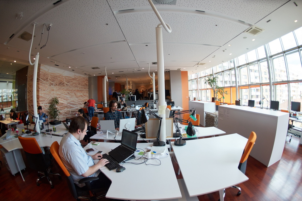 startup company set up people group working everyday job  at modern office